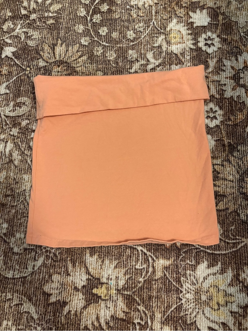 Women's Fold-Over Tube Top in Peach